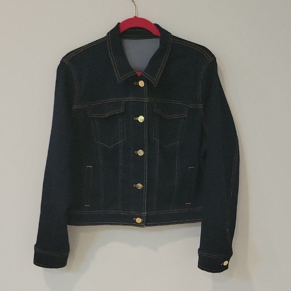 Stretch Denim Jacket Dark Indigo Large